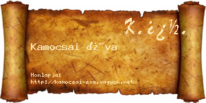 Kamocsai Éva névjegykártya