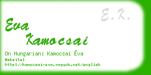 eva kamocsai business card