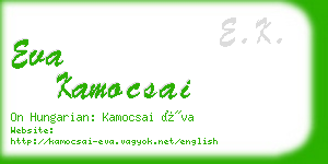 eva kamocsai business card